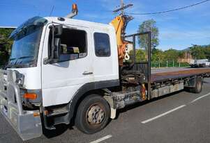 Mercedes flat bed crane truck