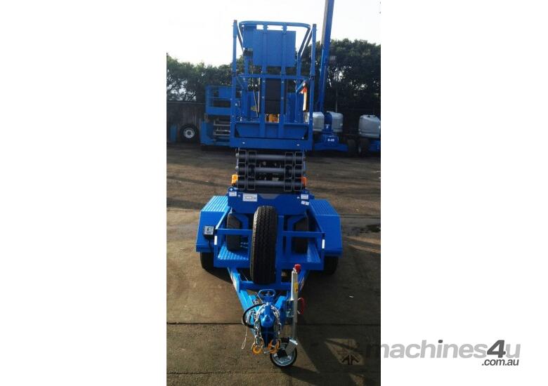 caption Genie GS2032 Electric Scissor Lift and Trailer