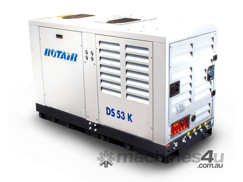 Portable Diesel Compressor Box Type - 185 CFM 49 HP Silent Box - Kubota