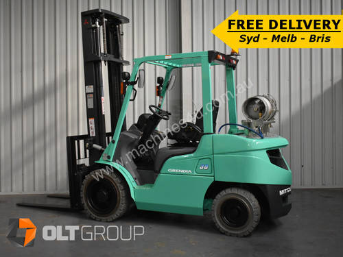 2012 Mitsubishi 3 Tonne Forklift LPG Gas Forklift 4.5m Lift Height FREE DELIVERY SYD BRIS MELB