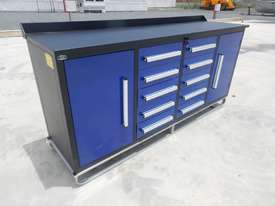 2.1m Work Bench/Tool Cabinet c/w 10 Draws - picture0' - Click to enlarge