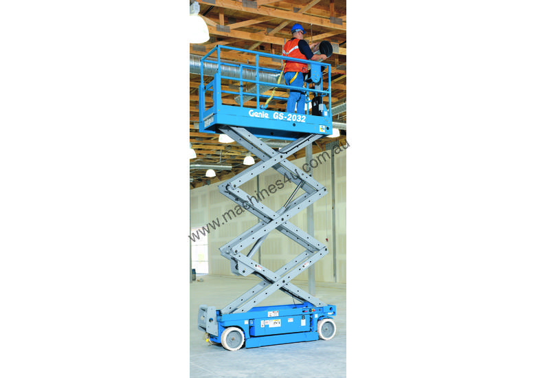 caption Genie GS-2032 20ft Electric Scissor Lift – Compact, Efficient, and Ideal for Indoor Use!