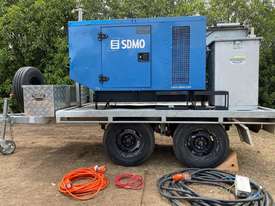 8.6 KVA 3 Cyl Diesel GENSET Trailer Mounted Generator with only 1704 Hrs Includes Distribution Box - picture1' - Click to enlarge