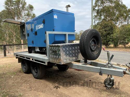 8.6 KVA 3 Cyl Diesel GENSET Trailer Mounted Generator with only 1704 Hrs Includes Distribution Box