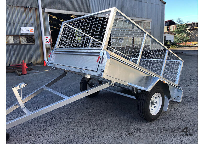 New NUBCO 8X5 SINGLE AXLE 12 CHECKER PLATE GALVANISED TILT TRAILER WITH ...