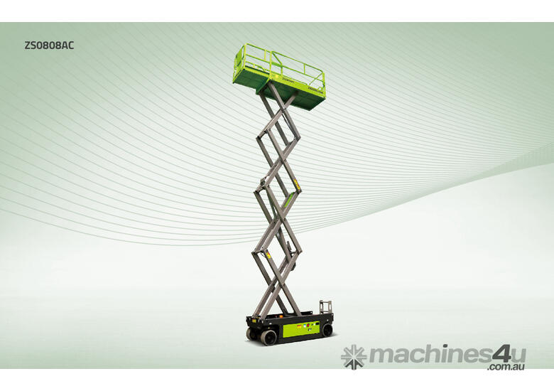 caption ZOOMLION 26FT Lithium Battery Scissor Lift with AC Motor