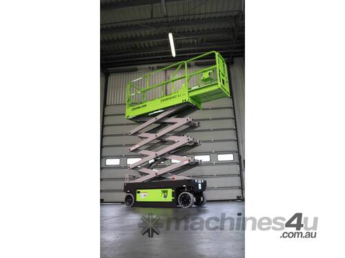 caption ZOOMLION 26FT Lithium Battery Scissor Lift with AC Motor
