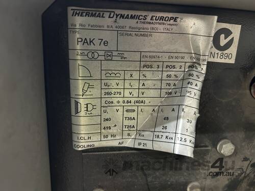 Thermal Dynamics Pak Master 7E Plasma Cutter