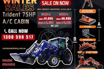 TRIDENT WINTER SALES 75HP 4WD A/C CABIN TRACTOR WITH 4IN1 BUCKET COMBO DEAL 3 YEARS WARRANTY