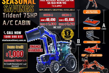 TRIDENT Seasonal Savings 75HP 4WD A/C CABIN TRACTOR WITH 4IN1 BUCKET COMBO DEAL 5 YEARS WARRANTY