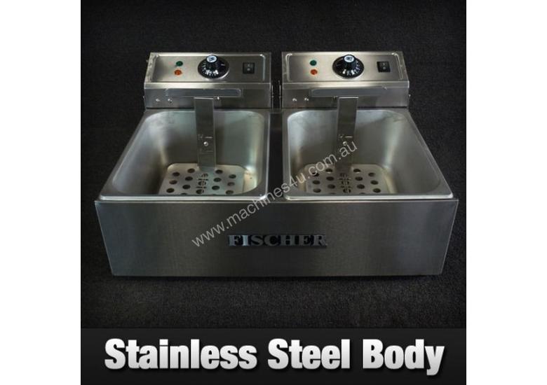 New fischer TWIN COMMERCIAL DEEP FRYER ELECTRIC 2 X 10L EF Double