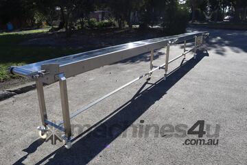 Stainless Steel Motorised Belt Conveyor 9.45m Long - NDZ Industries