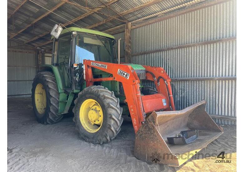 caption 2001 John Deere 6210 Tractor w/ 1996 Challenge FEL