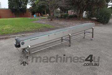 Stainless Steel Motorised Incline Conveyor 3.9m Long - Centreline