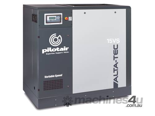 AT15VS Alta Tec Rotary Screw 15KW, 10 bar, 30-74 CFM, variable speed with inverter drive, Oil Inject