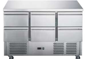 FED-X Six Drawer Salad Prep Fridge - XGNS1300D-6D