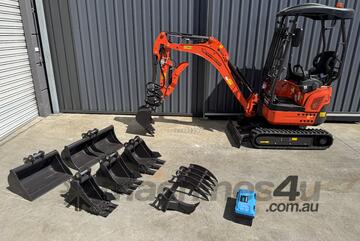 Mini Excavator 1.8 T RHINOCEROS XN18-L Package Deal, 3 Cyl Japanese Engine