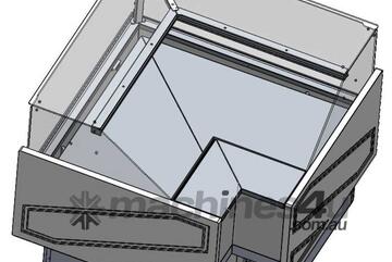 Tecnodom Series Mr9.5 Black Corner Deli Display W/ Storage And Castors Tdmr E