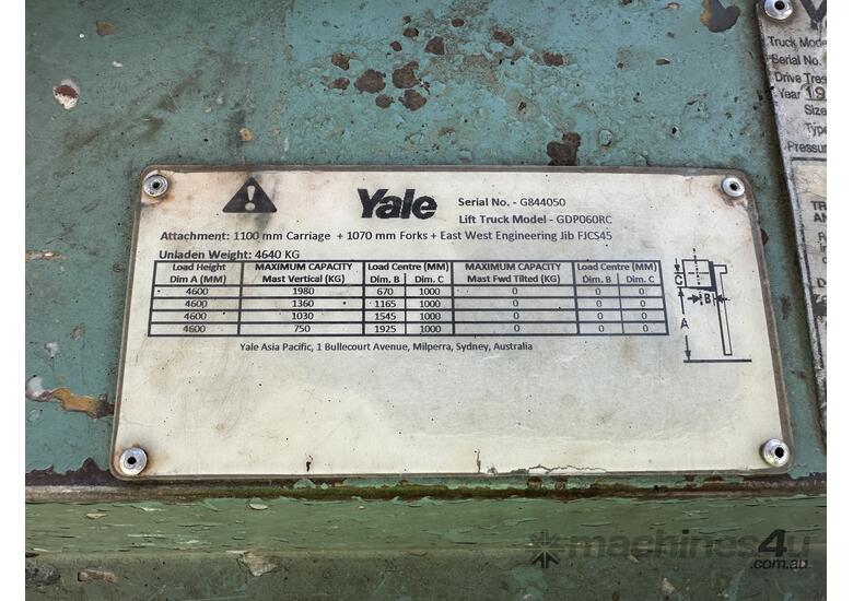 caption Yale GDP060RC Diesel Forklift