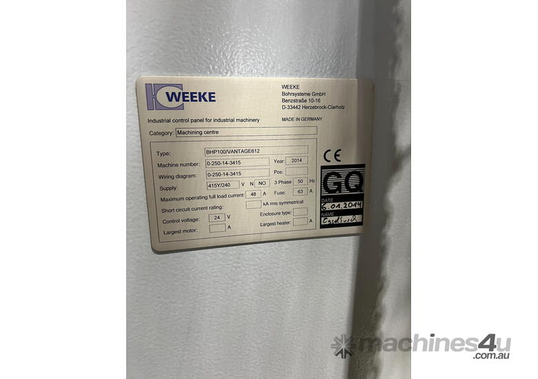 Weeke CNC BHP100 / VANTAGE612 with Scissor Lift Stacker