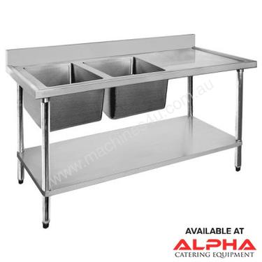 F.E.D. 1500-7-DSBL Economic 304 Grade SS Left Double Sink Bench 1500x700x900 with 400 and 500x400x25