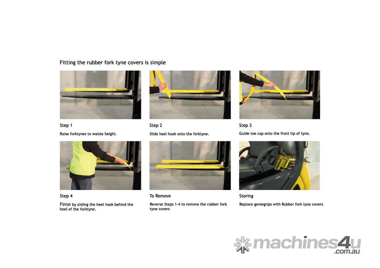 caption Rubber Forklift Tyne Grip Covers 100 x 1370mm