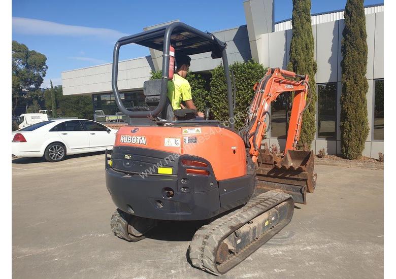 caption 2014 KUBOTA KX91-3 3.3T EXCAVATOR WITH QUICK HITCH AND BUCKETS. LOW 2220 HOURS