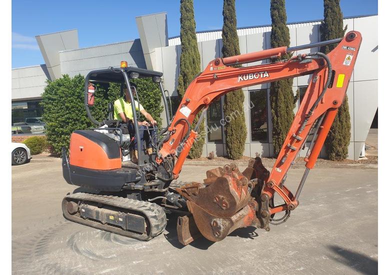 caption 2014 KUBOTA KX91-3 3.3T EXCAVATOR WITH QUICK HITCH AND BUCKETS. LOW 2220 HOURS