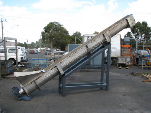 Large Industrial Incline Auger Feeder Screw Conveyor - 4.7m long