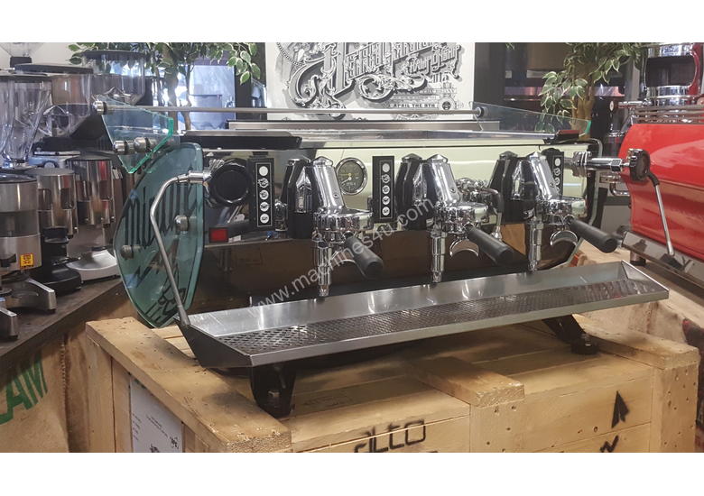 caption KEES VAN DER WESTEN MIRAGE TRIPLETTE MIRAGE SIDES 3 GROUP ESPRESSO COFFEE MACHINE