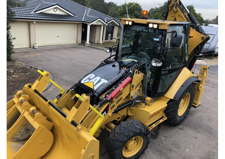 caption 20CAT 432E2 Backhoe Loader Extender Hoe, 4in1, Roll Over Forks, 1200mm, 600mm, 450mm & 300mm GP