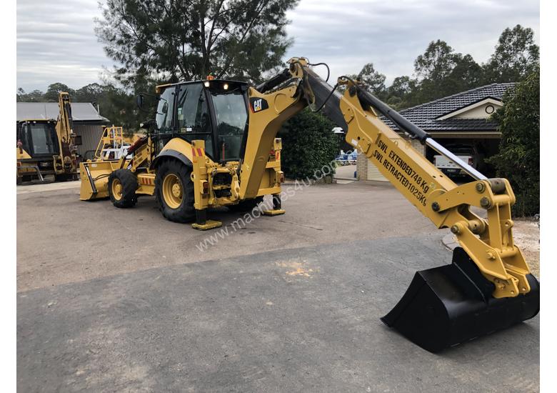 caption 20CAT 432E2 Backhoe Loader Extender Hoe, 4in1, Roll Over Forks, 1200mm, 600mm, 450mm & 300mm GP