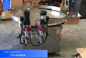 Flamingo 800mm Feeding/Collection Turn Table With Twin Belt Transfer (Fully Stainless-Steel)