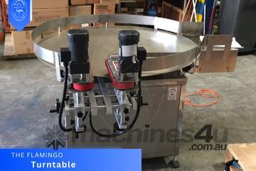 Flamingo 800mm Feeding/Collection Turn Table With Twin Belt Transfer (Fully Stainless-Steel)