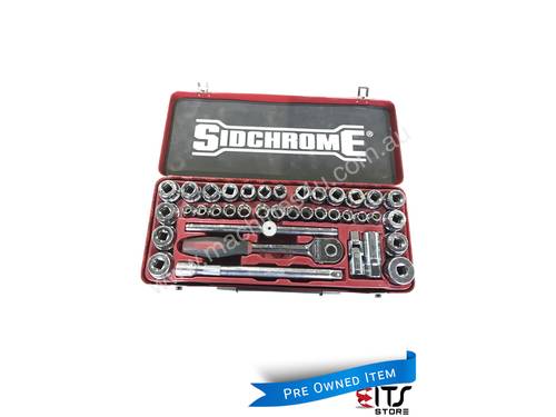 Sidchrome 40-piece 1/2 square drive metric and AF socket set 