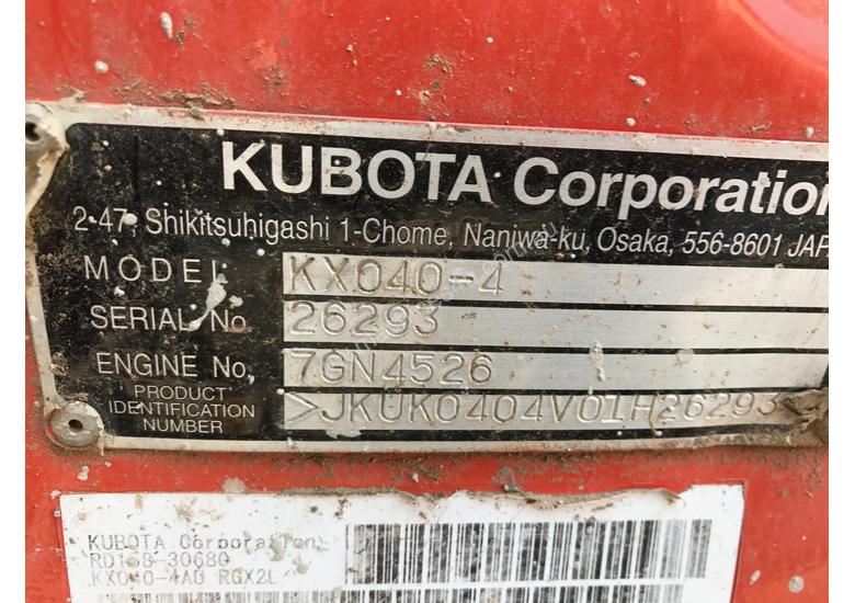 caption Kubota KX040-4 Excavator