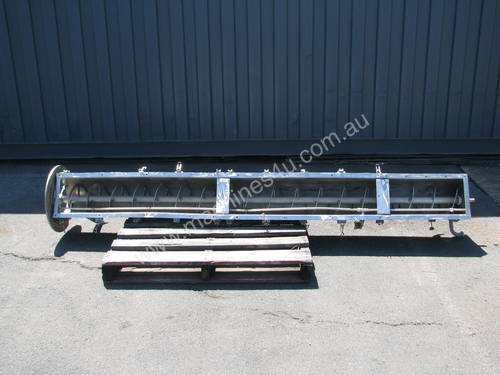 Stainless Auger Feeder Screw Conveyor with Spray Bar - 2.6m long