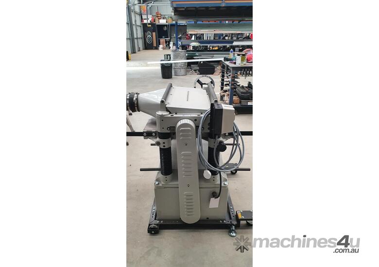 caption Barely used Hafco thicknesser with Shelix Spiral Cutter.