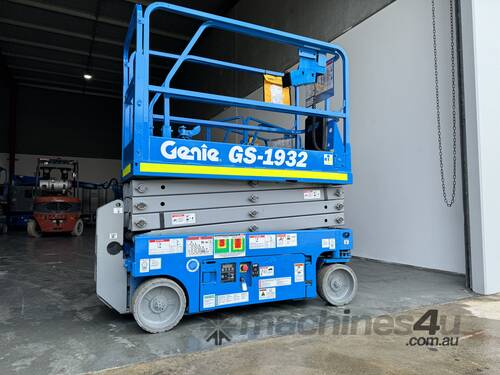 caption Refurbished Genie GS1932 Electric Scissor Lift