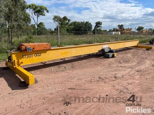 5 Tonne Overhead Crane.
Manufactured by G & J Dowrie.
No Visible Identification Plates.
Working Cond