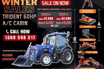 TRIDENT WINTER SALES 60HP 4WD A/C CABIN TRACTOR WITH 4IN1 BUCKET COMBO DEAL 3 YEARS WARRANTY