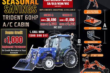 TRIDENT Seasonal Savings 60HP 4WD A/C CABIN TRACTOR WITH 4IN1 BUCKET COMBO DEAL 5 YEARS WARRANTY