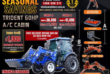 TRIDENT Seasonal Savings 60HP 4WD A/C CABIN TRACTOR WITH 4IN1 BUCKET COMBO DEAL 5 YEARS WARRANTY