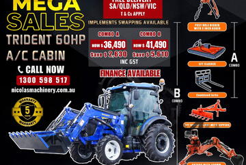 TRIDENT MEGA SALE 60HP 4WD A/C CABIN TRACTOR WITH 4IN1 BUCKET COMBO DEAL 5 YEARS WARRANTY