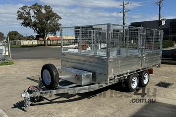 BIGMAN TRAILER 12x7 Flat Top Tipper Trailer 3500KG with Ramps and Cages