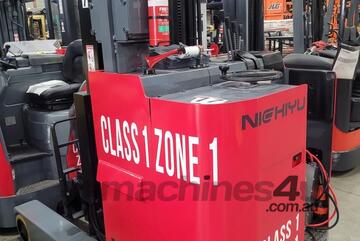 Nichiyu FBRAW20 1.5t Flameproof Class 1 Zone 1 Narrow Aisle Reach Truck - Electric 6.3m lift 3 Stag Nichiyu FBRAW20 1.5t Flameproof Class 1 Zone 1 Narrow Aisle Reach Truck - Electric 6.3m lift 3 Stag