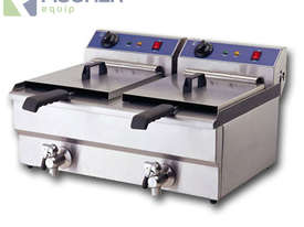TWIN COMMERCIAL DEEP FRYER - ELECTRIC 20L W/ TAPS - picture0' - Click to enlarge