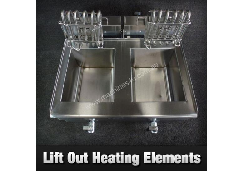 New fischer TWIN COMMERCIAL DEEP FRYER ELECTRIC 20L W TAPS Double