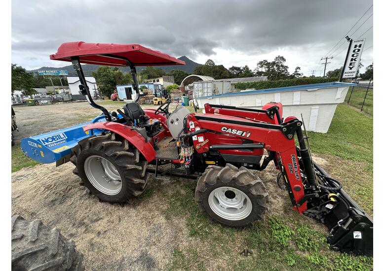 caption 2023 Case 60B 4x4 Tractor - 6 Hours, Mower, Front Loader l 400L Spray Tank
