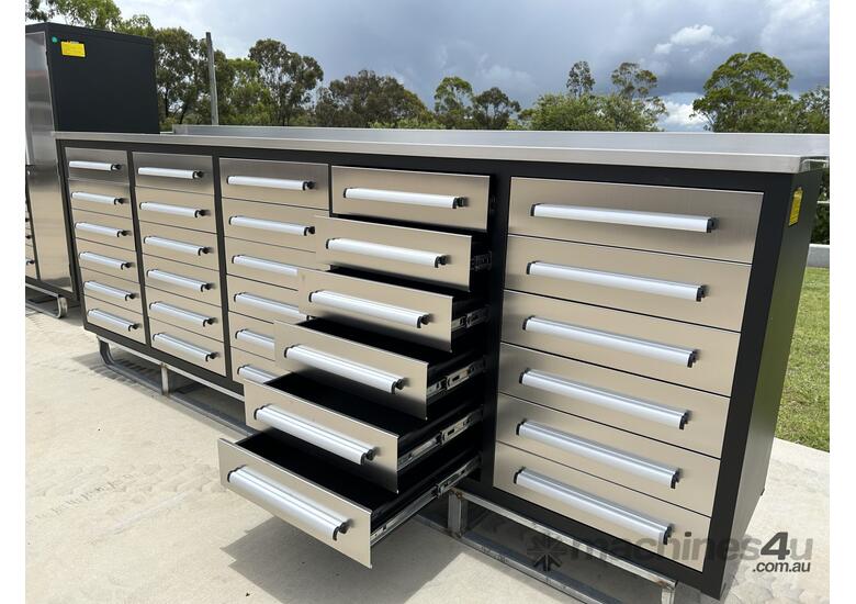 30 Drawer Stainless Steel Work Bench (Low)